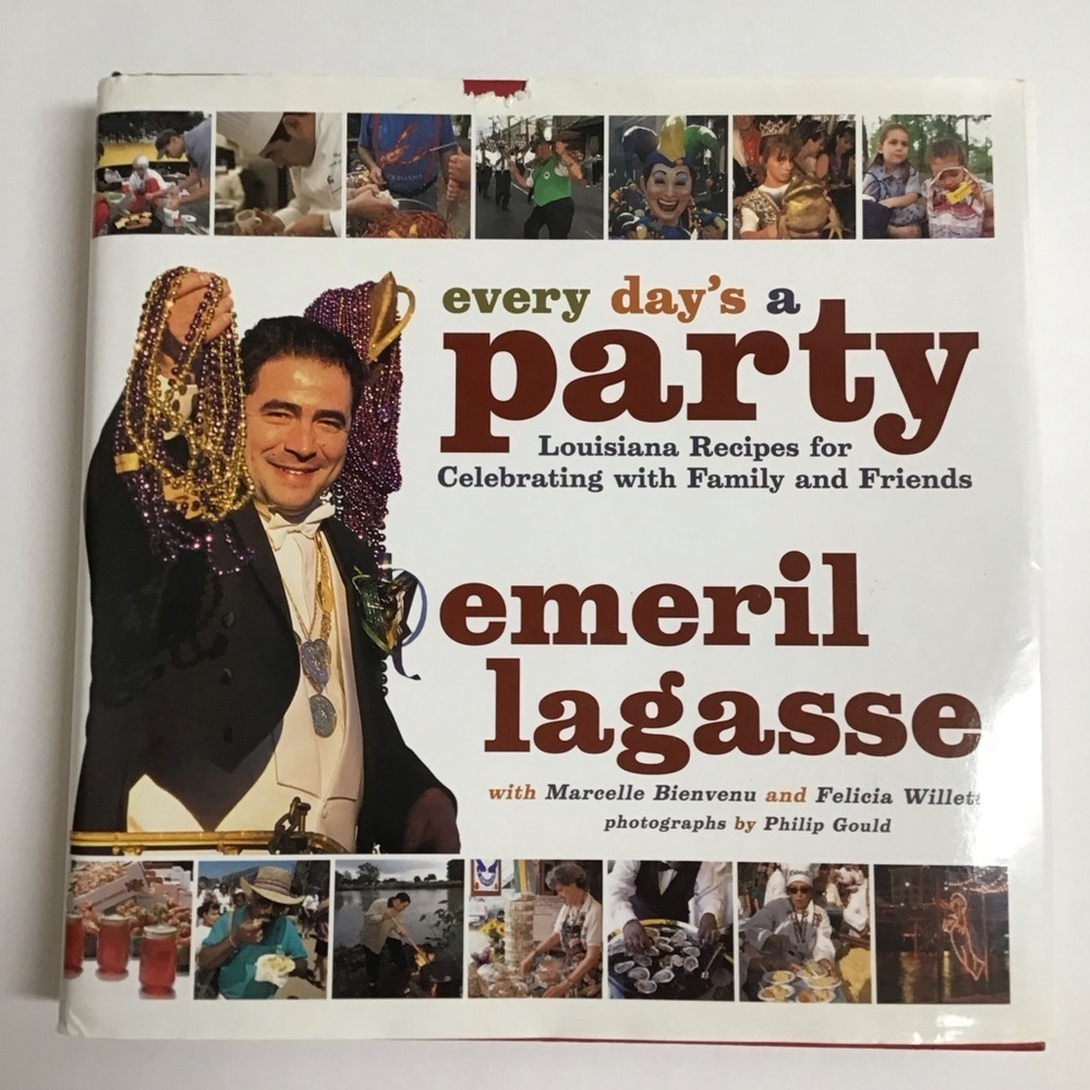 SIGNED Every Day's a Party Emeril Lagasse Cookbook LA Chef HC DJ 1st Ed Vintage